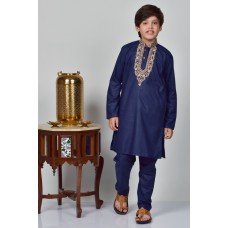 Blue Kids Kurta Pajama Boys Wedding Wear