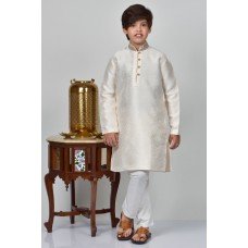 Cream Fancy Kurta Pajama Boys Wedding Outfit