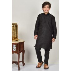 Black Modern Kids Kurta Pajama Pakistani Boys Suit