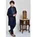 Navy Blue Sequin Kurta Pajama Boys Wedding Dress