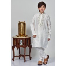 White Kids Kurta Pajama Indian Boys Suit