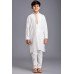 Off White Gold Eid Kurta Pajama for Kids