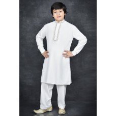 CREAM ETHNIC DESIGNER EMBROIDERED KURTA SHALWAR