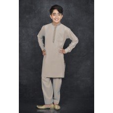 TAUPE INDIAN READYMADE BOYS EID KURTA SHALWAR