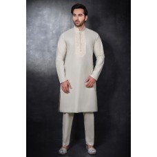 Off White Embroidered Kurta Pajama Pakistani Mens Fancy Suit