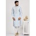 Steel Grey Hand Embroidered Mens Kurta Pajama