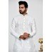 White Straight Cut Embroidered Kurta Pajama