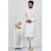 White Straight Cut Embroidered Kurta Pajama