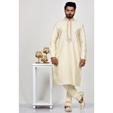 Cream Wedding Kurta Pajama Indian Mens Attire