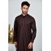 Dark Brown Readymade Pakistani Mens Kurta Shalwar Set