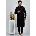 Jet Black Pakistani Men's Eid Kurta Pajama Suit