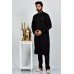 Jet Black Pakistani Men's Eid Kurta Pajama Suit