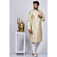 Light Gold Brocade Kurta for Groom