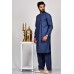 Blue Slim Fit Pakistani Men Kurta Shalwar Suit