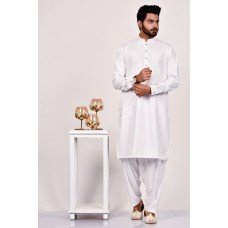 White Mens Kurta Shalwar Pakistani Suit