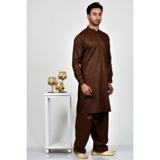 Brown Pakistani Designer Mens Kurta Shalwar Suit