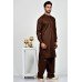 Brown Pakistani Designer Mens Kurta Shalwar Suit