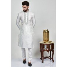 Cream Kurta Pajama Indian Designer Mens Clothing