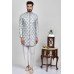 Grey Embellished Kurta Pajama Mens Designer Clothing