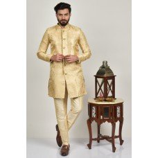 Gold Short Kurta Pajama Indian Groom Dress