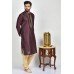 Maroon Embroidered Kurta Indian Mens Formal Wear