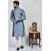 Grey Kurta Pajama Indian Gents Wedding Suit