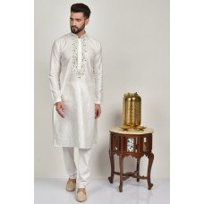 White Kurta Pajama Indian Mens Wedding Suit