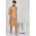 Dark Beige Indian Mens Kurta Pajama Suit Set