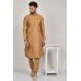 Dark Beige Indian Mens Kurta Pajama Suit Set