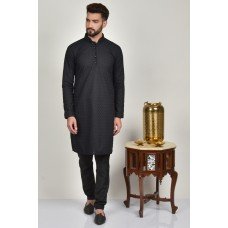 Black Kurta Pajama Indian Mens Designer Suit