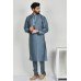 Grey Kurta Salwar Indian Men's Suit Set