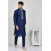 Navy Blue Fancy Mens Kurta Pajama Set