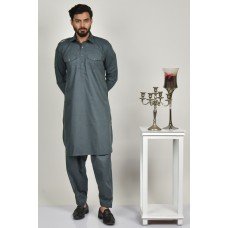 Dark Grey Shalwar Kameez Pakistani Mens Readymade Suit