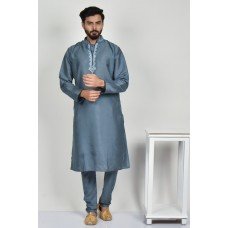 Grey Kurta Salwar Indian Men's Suit Set