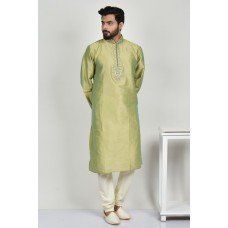 Pista Embroidered Kurta Pajama Indian Mens Suit