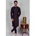 Black Traditional Men Party Wear Kurta Pajama Set