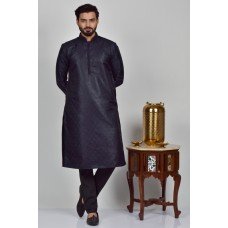 Navy Blue Mens Kurta Classic Indian Designer Wear