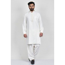 Cream Mens Kurta Indian Festive Shalwar Suit