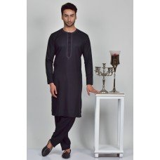 Black Mens Kurta Salwar Set