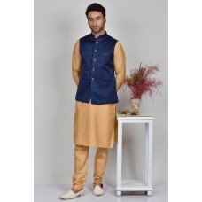 Denim Blue Formal Indian Mens Waistcoat