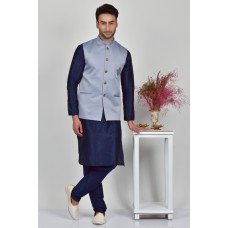 Grey Pocket Embroidered Men's Waistcoat