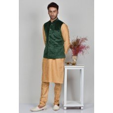 Green Indian Designer Velvet Waistcoat