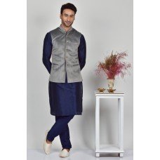 Grey Velvet Ready to Wear Waistcoat For Men