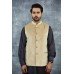 Gold Formal Waistcoat Indian Mens Designer Wear