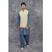 Cream Nehru Waistcoat Mens Designer Wear