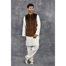 Brown Waistcoat For Men Nehru Jacket