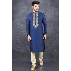 GORGEOUS BLUE EMBROIDERED INDIAN MEN'S WEAR KURTA PAJAMA