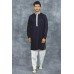 Navy Blue & White Menswear Eid Kurta Shalwar