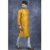 Mustard & White Indian Mens Wedding Kurta Pajama Designer Suit