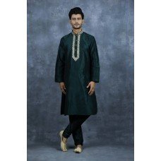 Dark Green Kurta Pajama Indian Wedding Suit For Men